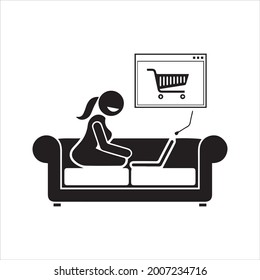 Shopping cart icon. Online shopping icon. Vector and glyph