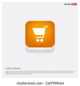 Shopping cart icon Orange Abstract Web Button - Free vector icon