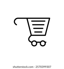 shopping cart icon Outline thin set