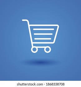 Shopping cart icon, outline vector illustration.