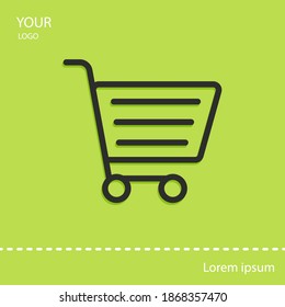 Shopping cart icon, outline vector illustration.