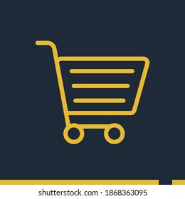 Shopping cart icon, outline vector illustration.