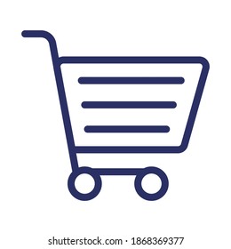 Shopping cart icon, outline vector illustration.