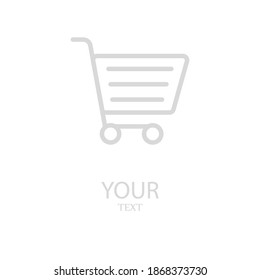 Shopping cart icon, outline vector illustration.