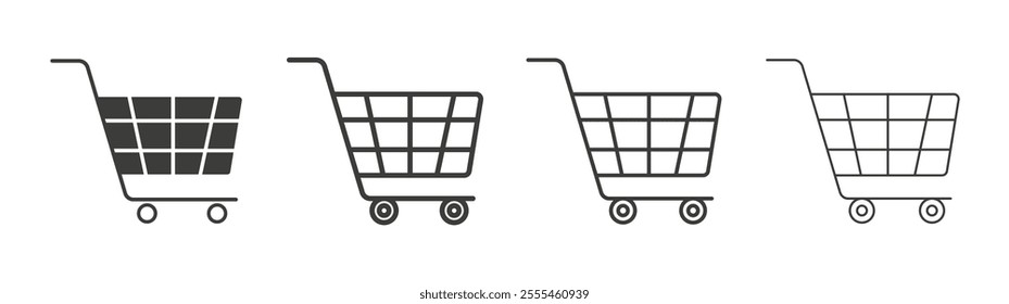 shopping cart icon pack. vector illustration