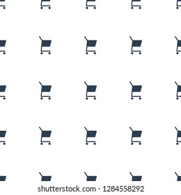 shopping cart icon pattern seamless white background. Editable filled shopping cart icon. shopping cart icon pattern for web and mobile.