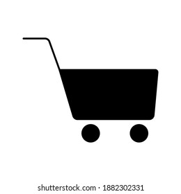 Shopping cart icon, pictogram icon on white background. Vector illustration. Simple design style. Flat design style