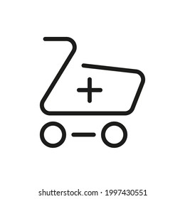 Shopping cart icon. Premium quality object. Vector sign isolated on a white background.