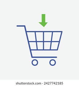 Shopping cart icon. Put in cart online shopping icon with arrow Vector. Vector illustration. Eps file 380.