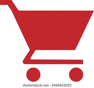 shopping cart icon red color eps format 