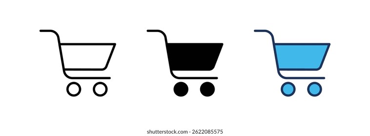 Shopping cart icon representing e-commerce, online shopping, or retail concepts