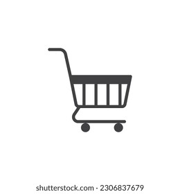 Shopping cart icon representing a user's selected items. This familiar shopping cart icon is essential for online stores and ecommerce websites