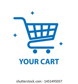 Shopping cart icon. Retail business logotype. Online shipping web button design.