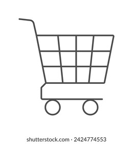 Icono de carrito de compras, carrito, compras, venta al por menor, icono de línea delgada de compra, icono de vector editable, píxel perfecto, archivo ai ilustrador