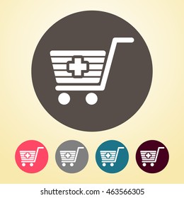 Shopping Cart Icon in round shape.