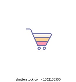 Shopping cart icon. sale, buy, store, market, basket, commerce vector sign