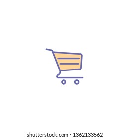 Shopping cart icon. sale, buy, store, market, basket, commerce vector sign