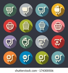 Shopping cart icon set