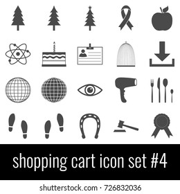 Shopping cart. Icon set 4. Gray icons on white background.