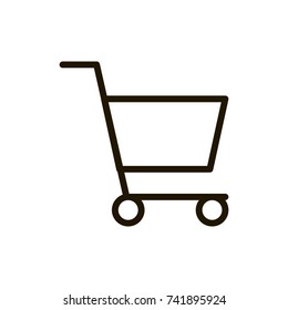 Shopping cart icon set. Collection of high quality outline e-commerce pictograms in modern flat style. Black cart symbol for web design and mobile app on white background. Internet line logo.