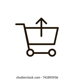 Shopping cart icon set. Collection of high quality outline e-commerce pictograms in modern flat style. Black cart symbol for web design and mobile app on white background. Internet line logo.