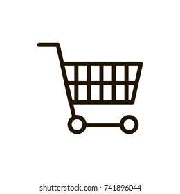 Shopping cart icon set. Collection of high quality outline e-commerce pictograms in modern flat style. Black cart symbol for web design and mobile app on white background. Internet line logo.
