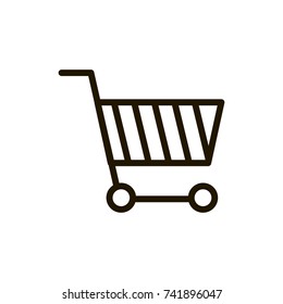 Shopping cart icon set. Collection of high quality outline e-commerce pictograms in modern flat style. Black cart symbol for web design and mobile app on white background. Internet line logo.