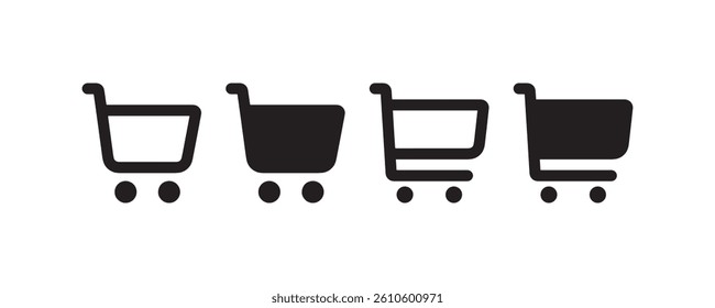 Shopping cart icon set for ecommerce apps Vector