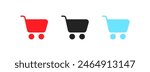 Shopping cart icon set. Flat style