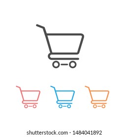 Shopping Cart Icon Set, flat design best vector icon