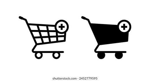 shopping cart icon set. flat illustration of vector icon