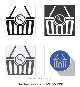  Shopping cart icon. Set of flat style. Vector illustration.