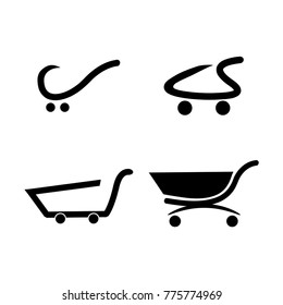 Shopping Cart Icon set. Flat icon.