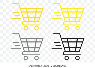 Shopping cart icon set, Full and empty shopping cart symbol, shop and sale, vector illustration.