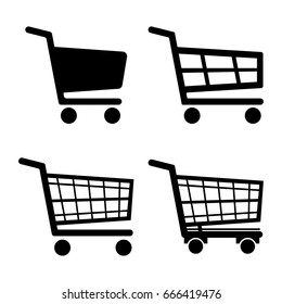 Shopping Cart Icon set icon isolated on white background. Vector illustration. Eps 10.