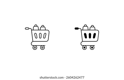 Shopping Cart icon set line and glyph vector illustration