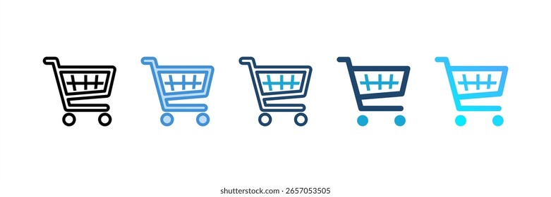 Conjunto de iconos de Carrito de compras colección de estilos múltiples