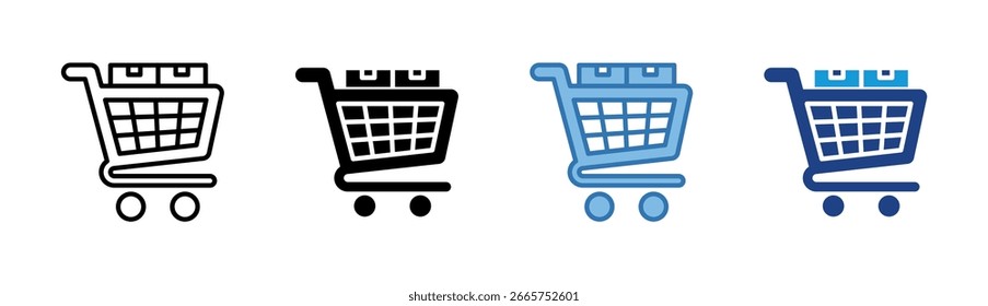 Shopping Cart icon set multiple style collection
