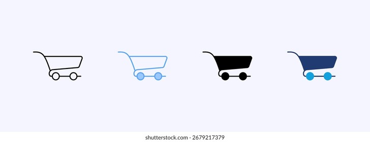 Conjunto de iconos de Carrito de compras Colección de estilo múltiple