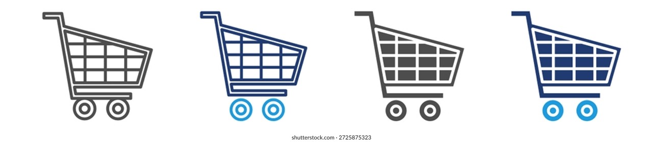 Conjunto de iconos de Carrito de compras de varios estilos
