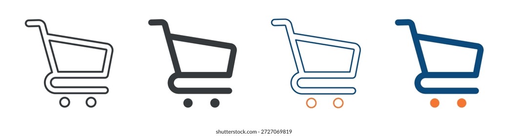Conjunto de iconos de Carrito de compras Colección de estilo múltiple
