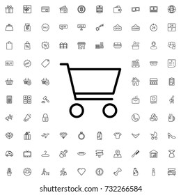 Shopping cart icon. set of outline shopping icons.