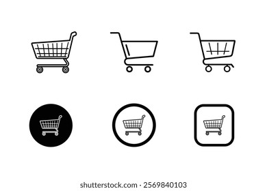 Shopping Cart icon set, Retail Cart Icon, Digital Store Icon