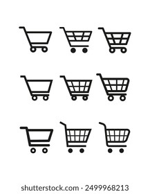 Shopping Cart icon set stock illustration