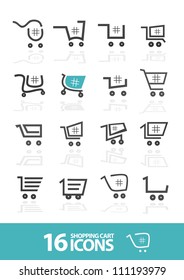 Shopping Cart  icon set (Vector)