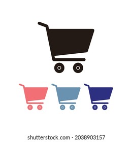 Juego de iconos del carro de compras. Icono del carro de la compra del vector. Ilustración de carrito de compras para web, aplicación móvil. Vector de icono del carro de compras