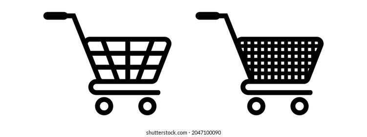 shopping cart icon set, shopping cart vector set, shopping basket icon vector