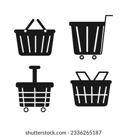 Warenkorb-Symbol Set Vektordesign. 