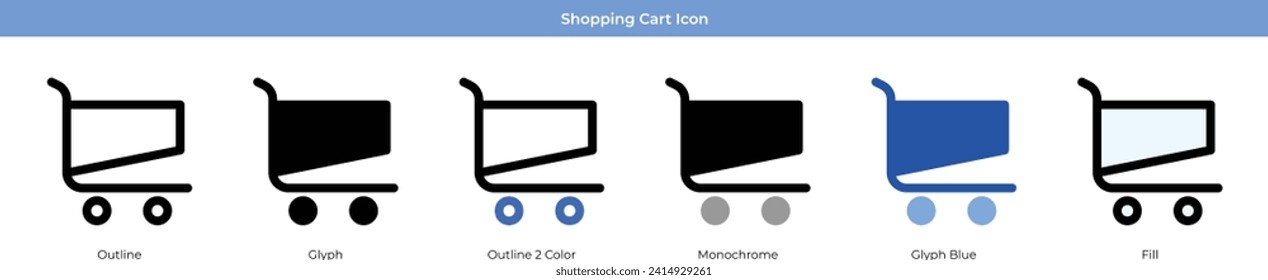 Diseño de vectores de conjunto de iconos de carrito de compras