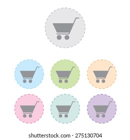 shopping cart icon set. vector illustration